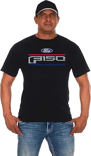 JH DESIGN GROUP Ford F150 - Camiseta de cuello redondo con logotipo desgastado para hombre