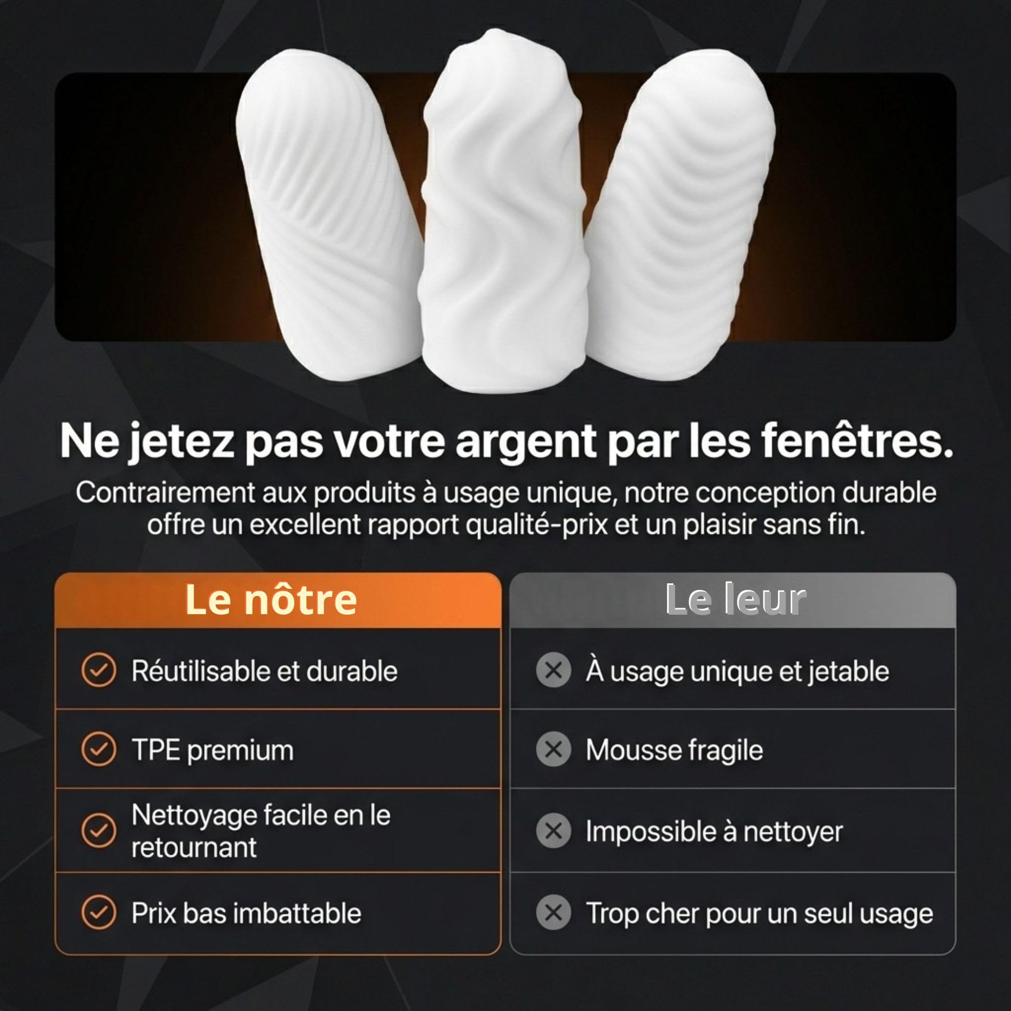 Sinful 3er Pack Oeuf Masturbateur pour Homme - Sex Toýs Homme Egg - 3 Piéces Masturbateurs Oeuf Sex Toy - Oeuf de Masturbation Homme - Masturbateurs Cup et Accessoires