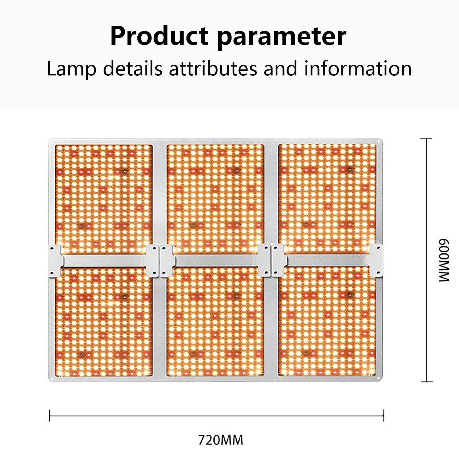 Luces de cultivo en interiores, luz LED para cultivo de plantas de 6000 W, luz de planta de espectro completo ajustable, potente sistema de disipación de calor para plantas de interior, cubierta ais