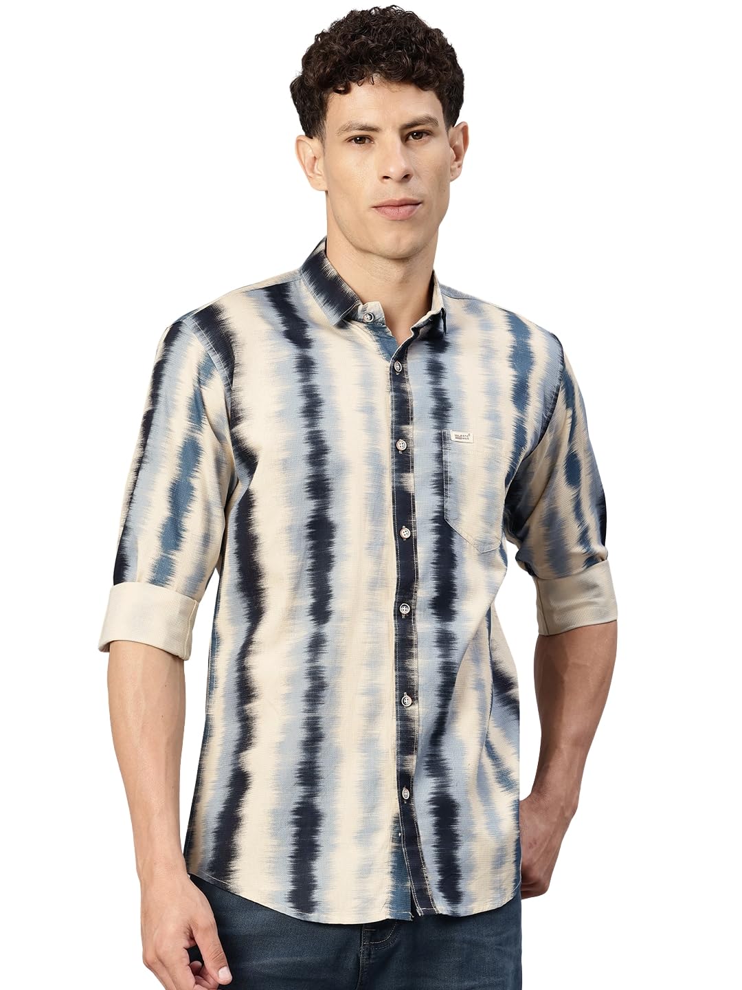 Men's Slim Fit Abstract Printed Casual Shirt | Full Sleeves Roll-Up | Premium Pure Cotton | Stylish Party & Casual Wear-image-21