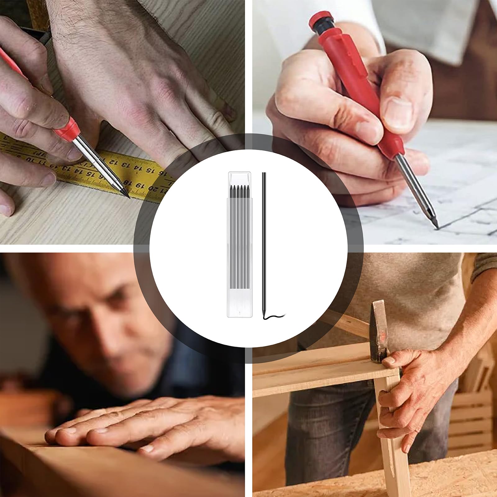 60 sztuk wkładów do ołówków, ołówków ciesielskich, 2,8 mm, wodoodporne i solidne markery do głębokich otworów, wkłady zapasowe do rysowania architektów, budownictwa, ołówków