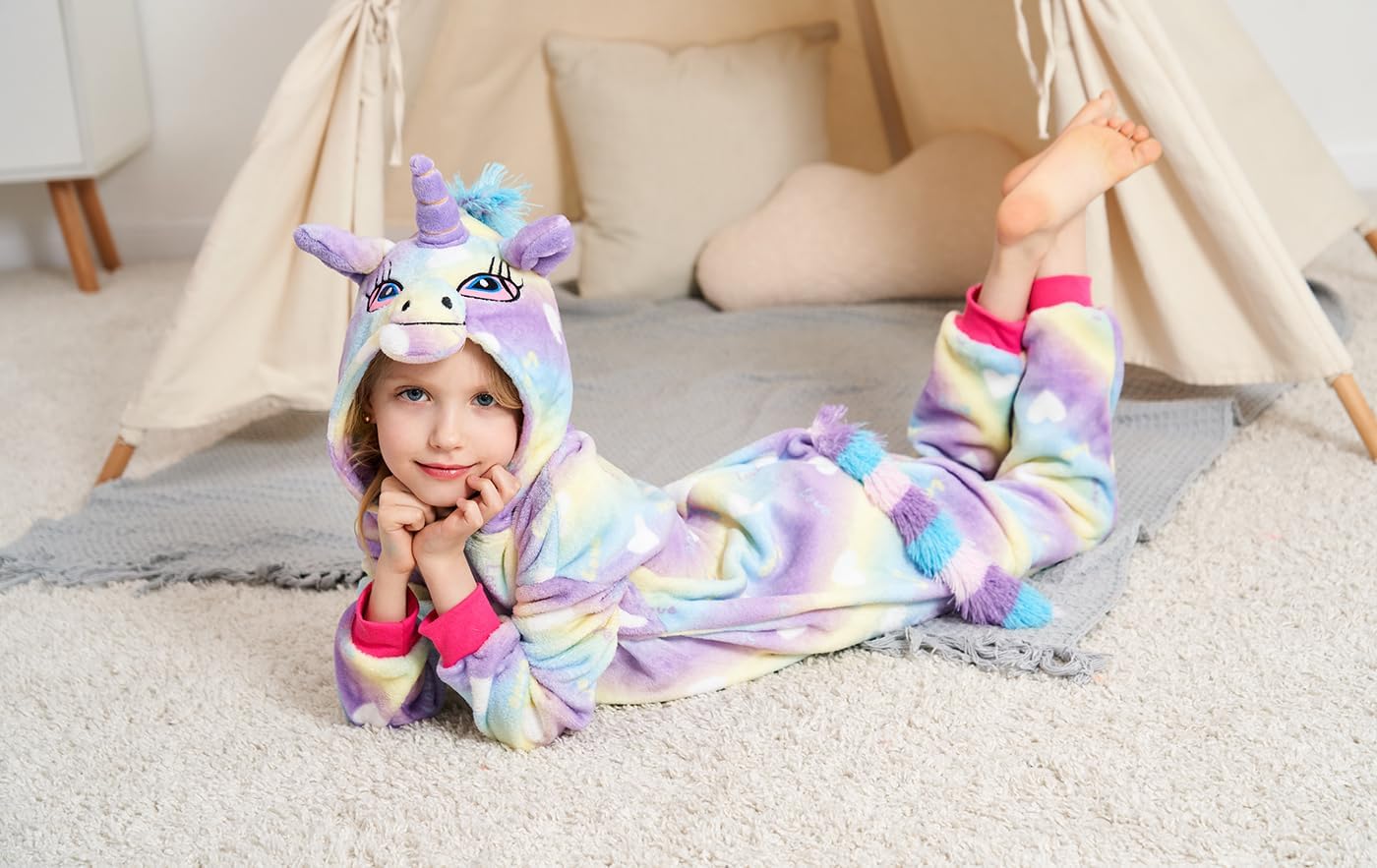 Kids Unicorn Costume Animal Pajamas Halloween Cosplay Xmas Gifts - Image 6