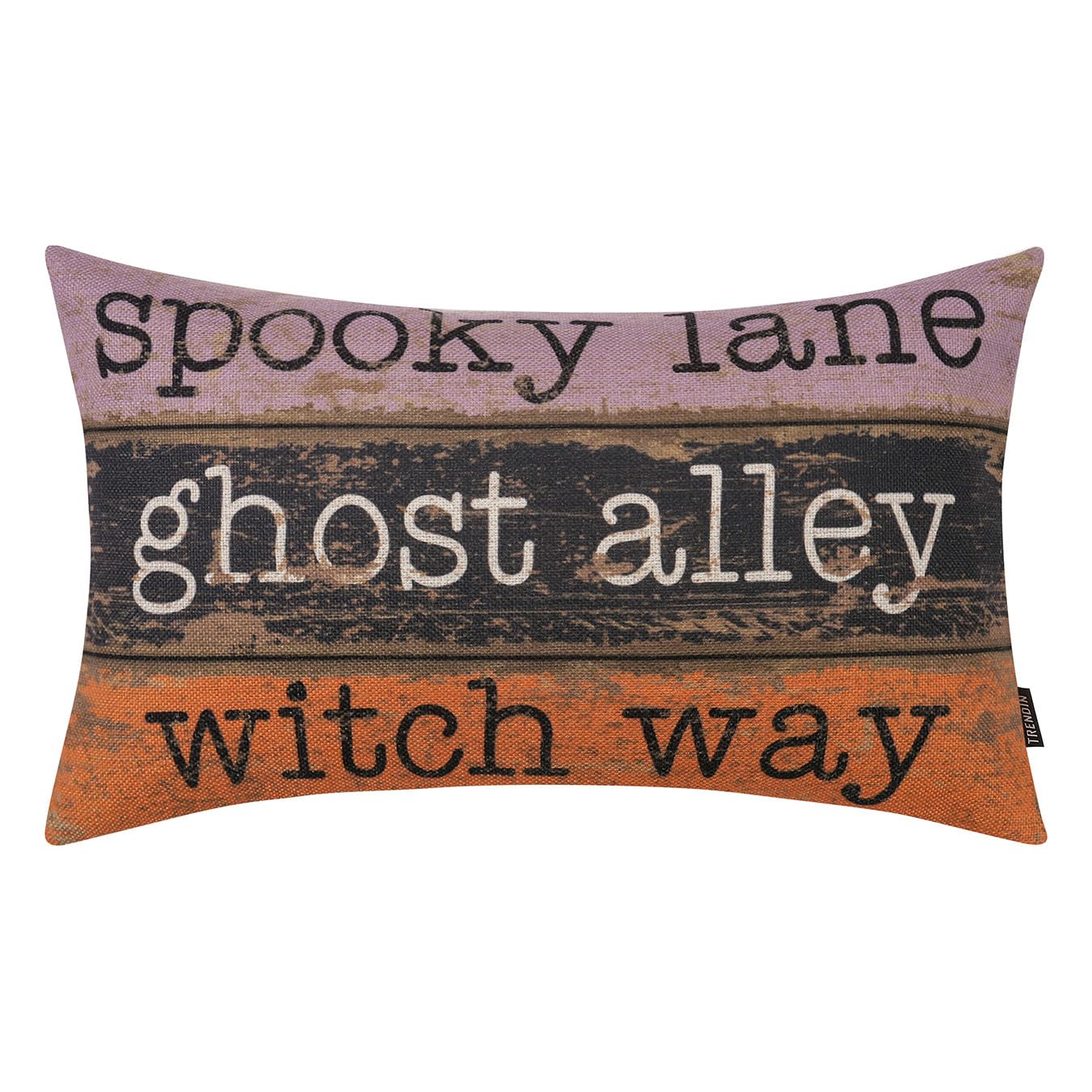 TRENDIN 12x20 Halloween Pillow Cover for Couch Halloween Decor Oblong Linen Cushion Case Sofa Retro Home Decorations PL1088TR