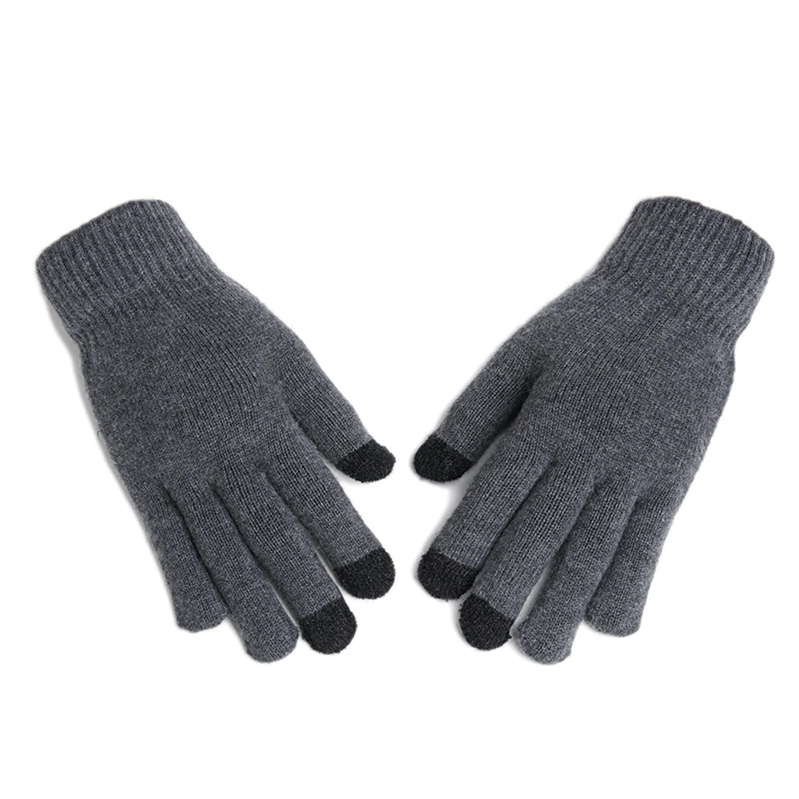 Guantes cortaviento PooBa contra el frío extremo con tejido de punto táctil engrosado 3