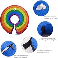 Vista 2 de Collar inflable de cono para perro, suave, cómodo y ajustable para perros y gatos pequeños, medianos y grandes, collar electrónico de recuperación