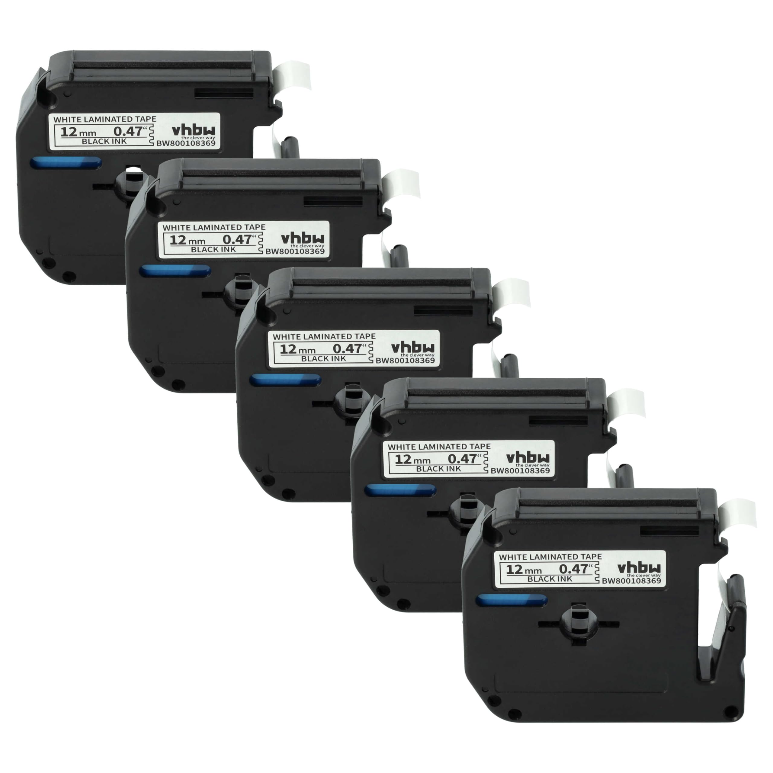 vhbw 5x Schriftband-Kassette kompatibel mit Brother P-Touch 70HK