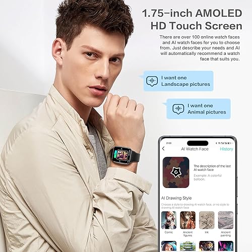 Miniatura 3 de Reloj inteligente ligero 2025 para mujer, reloj inteligente AMOLED AI de 1.75 pulgadas con Da GPT, rastreador de actividad física con monitor de