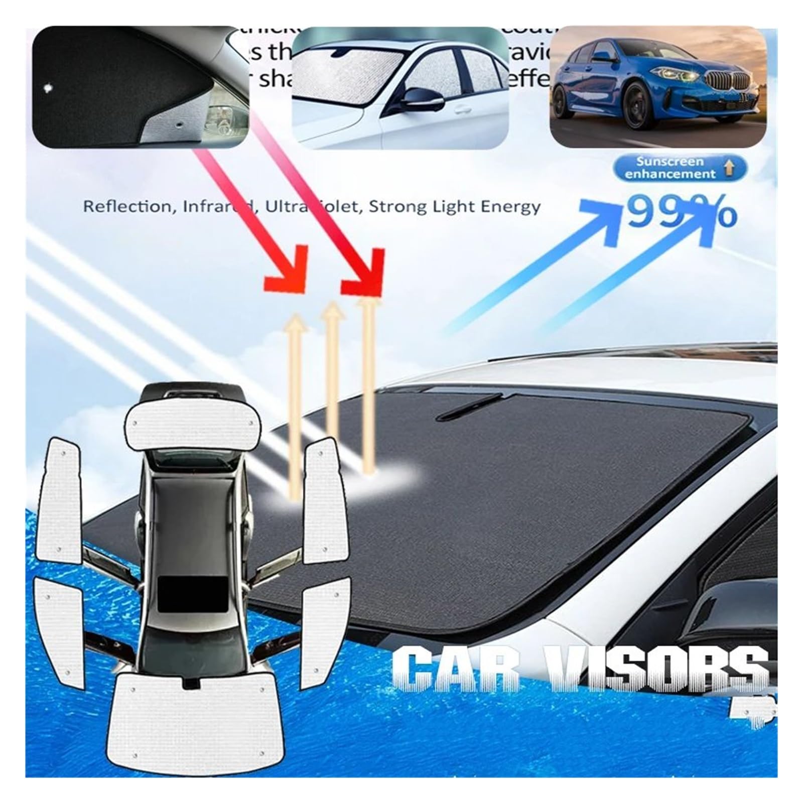 Parasol Ventanilla Coche para Serie 1 F52 2017 2018 2019 2020 2021 2022 2023~2024 Parasol Anti-UV para Coche Parasol para Ventana Trasera Parasoles(Rear Windows)