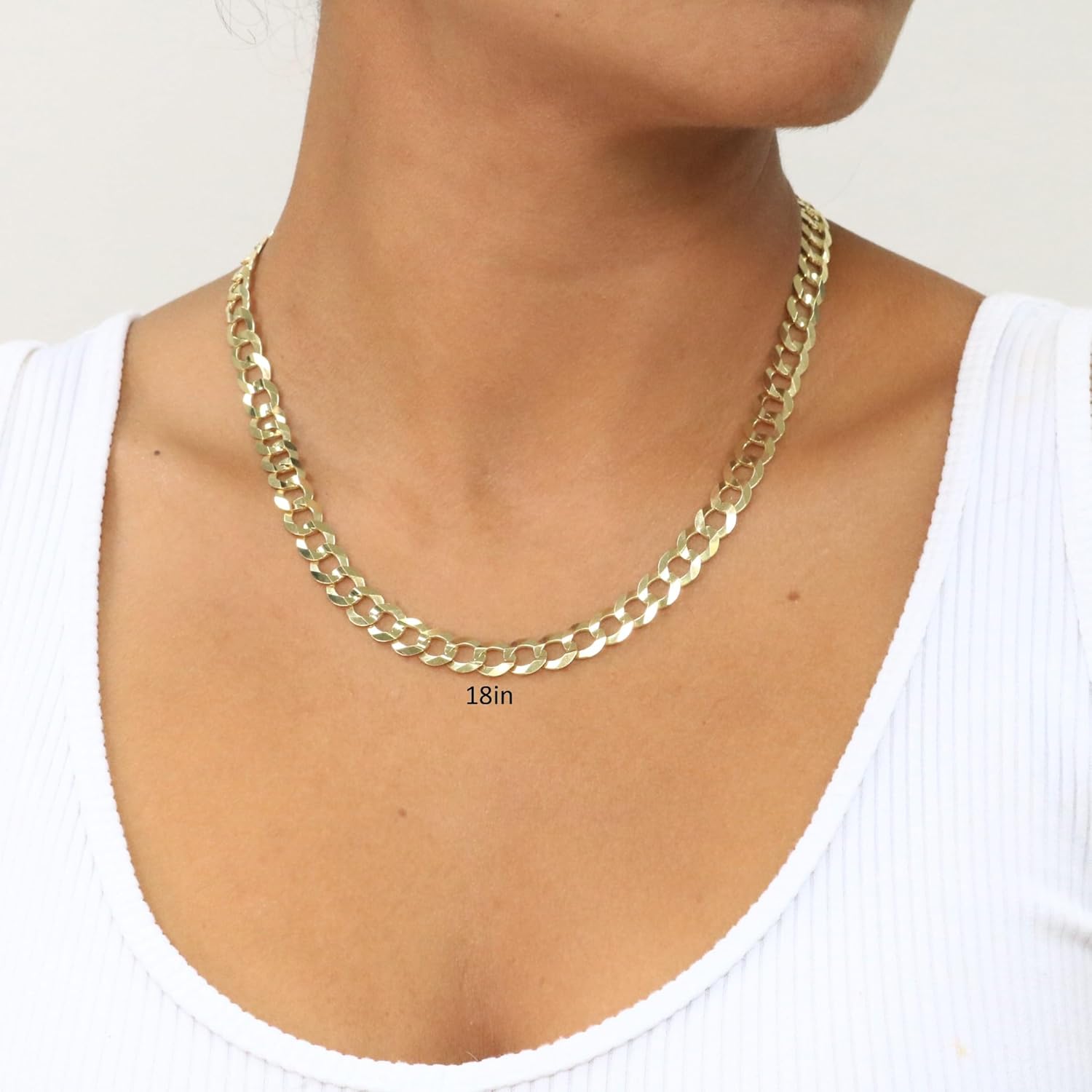 Nuragold 10k Real Yellow Gold Solid Cuban Curb Link 8mm Chain Necklace (18"-30") Italian Jewelry for Men - Image 3