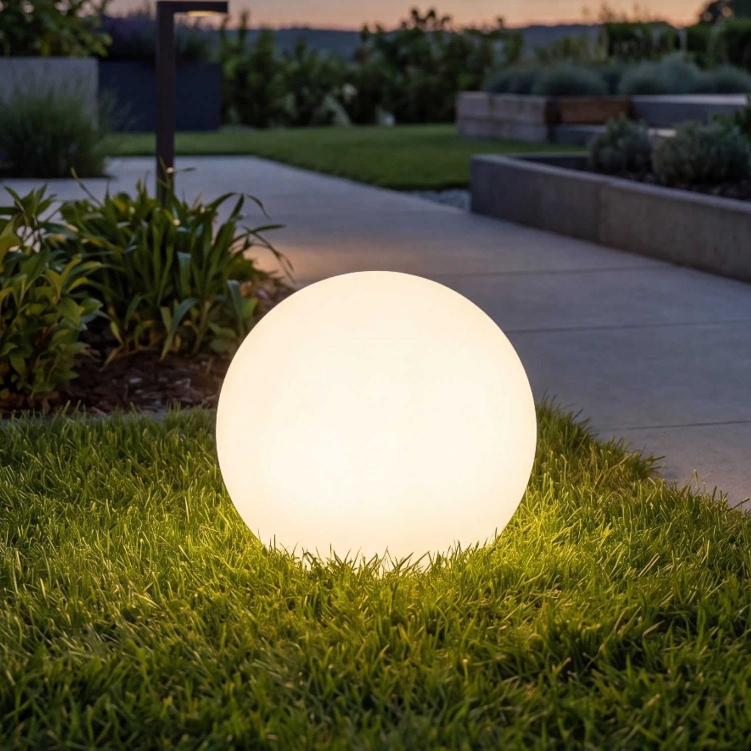 LED lámpara al aire libre regulable con mando a distancia cambio de color RGBW IP68 solar flotante Ø 30 cm blanco impermeable bola de luz camino de luz jardín casa