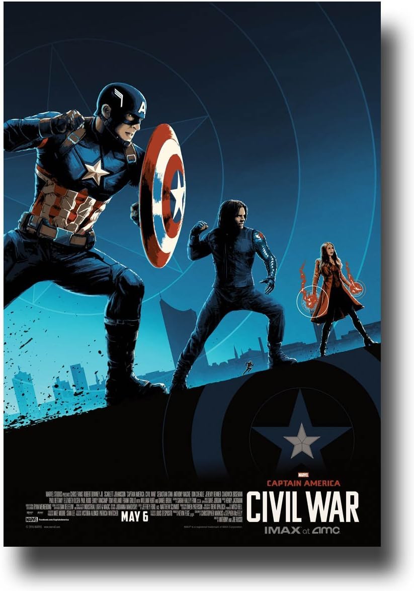 Captain America : Civil War Poster - IMAX AMC Movie Theatre Mini Poster 9 x 13