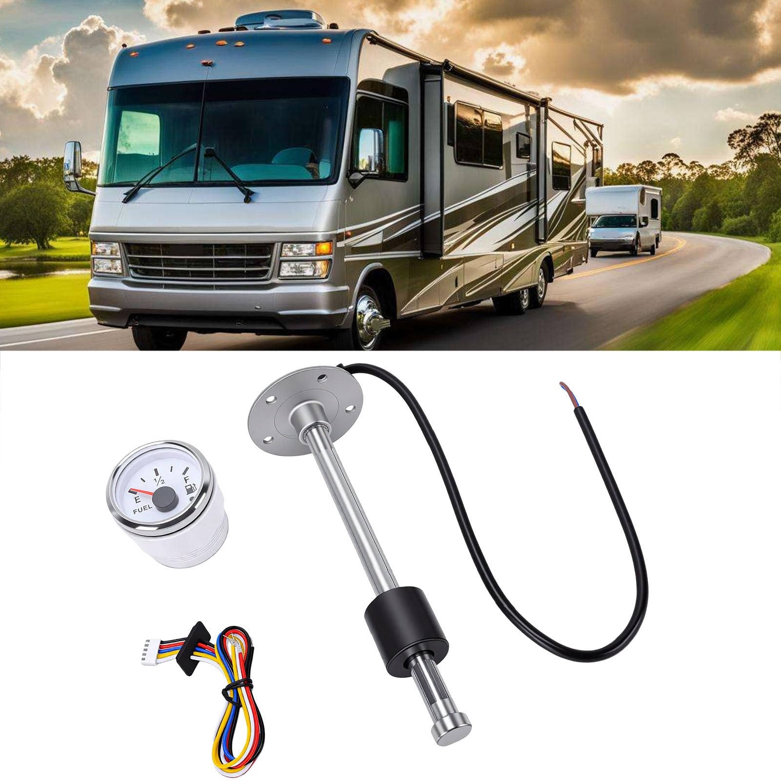 Kit de Sensor y Medidor de Nivel de de Acero Inoxidable de 8
