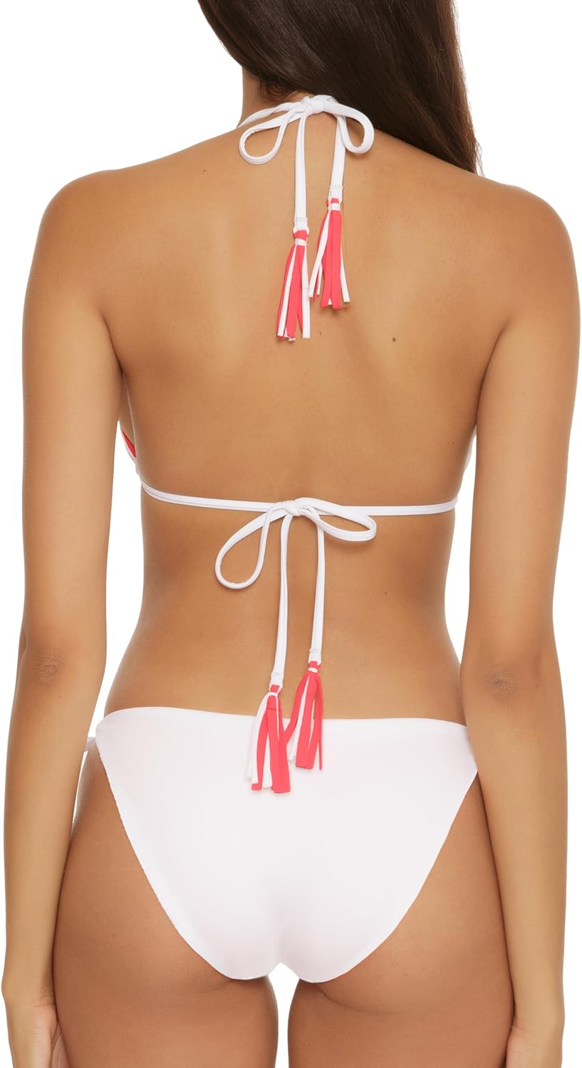 Becca Womens Modern Edge Reversible Triangle Top and Tie Side Bottom Bikini Set, Adjustable, Two Piece Swimsuits for Women - Image 6