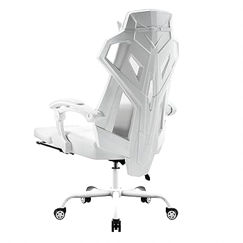 GTPLAYER Mesh Gaming Chair with Footrest, White