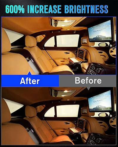 Miniatura 9 de 194 bombillas LED blancas 6000 K súper brillantes para luces de matrícula, 3030 chips 168 2825 W5W T10, bombilla LED para automóvil, luces LED para