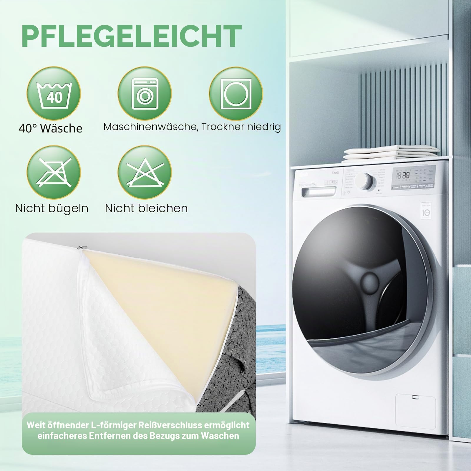 Keilkissen Bett - Keilkissen zum Schlafen Verstellbares Ke-ilkissen, Hochdichteschaum Lesekissen für Bett und Sofa, Ergonomisches Kopfkissen Bettkeil, Beinkissen-Rückenkissen beim Spielen, Lesen