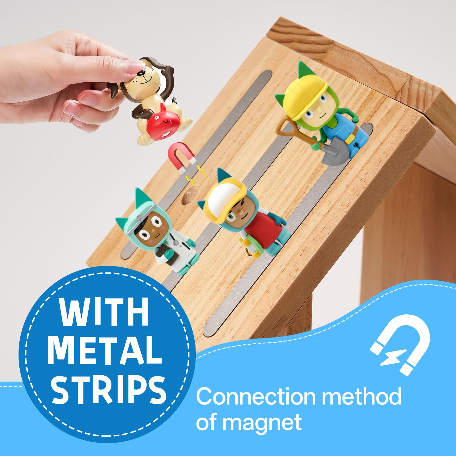 Gieanoo für Tonies Regal Kompatibel mit Toniebox 2/1, Magnetische Tonies Aufbewahrung für 30–40 Toniebox Figuren, Tonies Organizer Aufbewahrung aus Holz, großes Regal für das Kinderzimmer