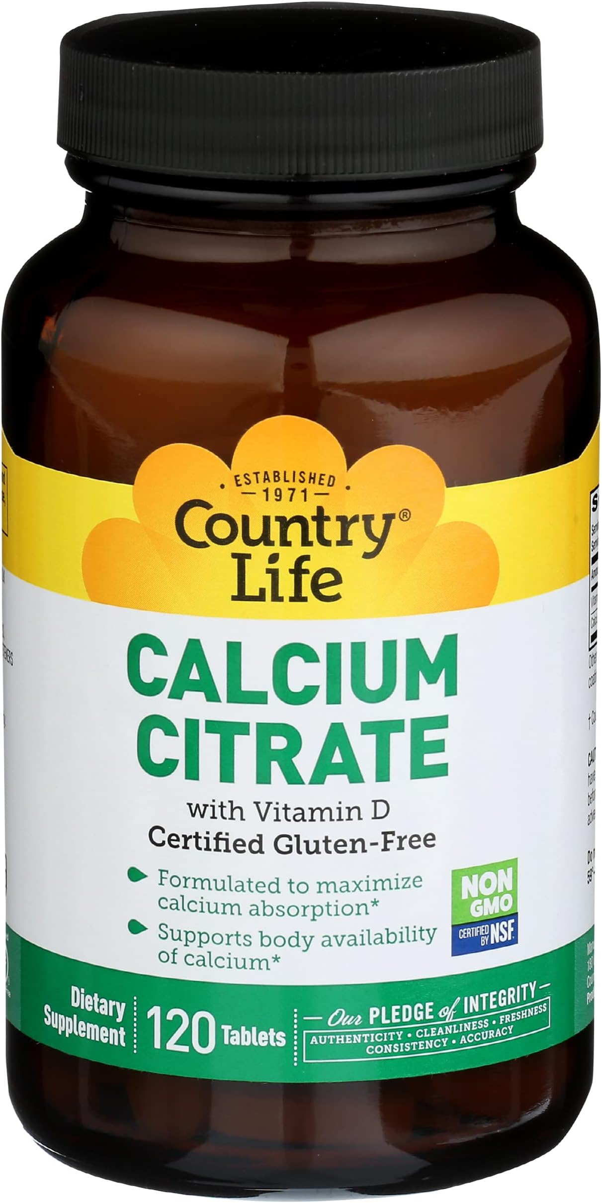 Country Life Calcium Citrate Tablets 120'S