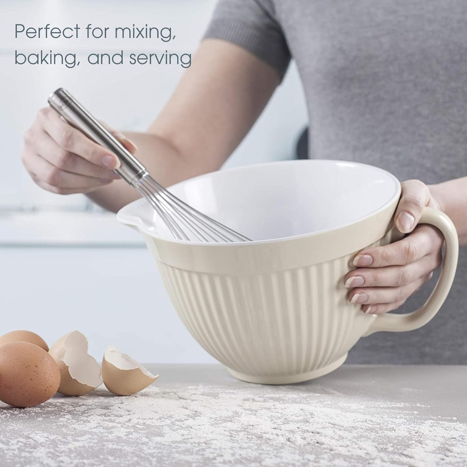 Zeal Mixing Bowl/Batter Jug, Cream