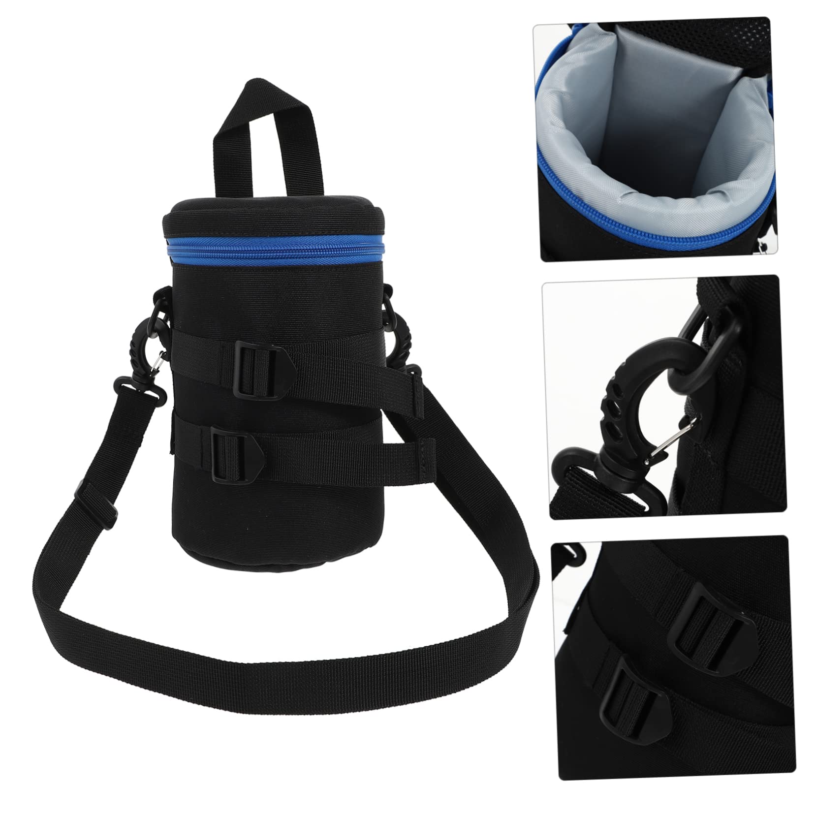 Borsa Antiurto della in Poliestere e per Fotocamera Obiettivo Custodia Nero, Compatta Cintura per Fotografi in Movimento