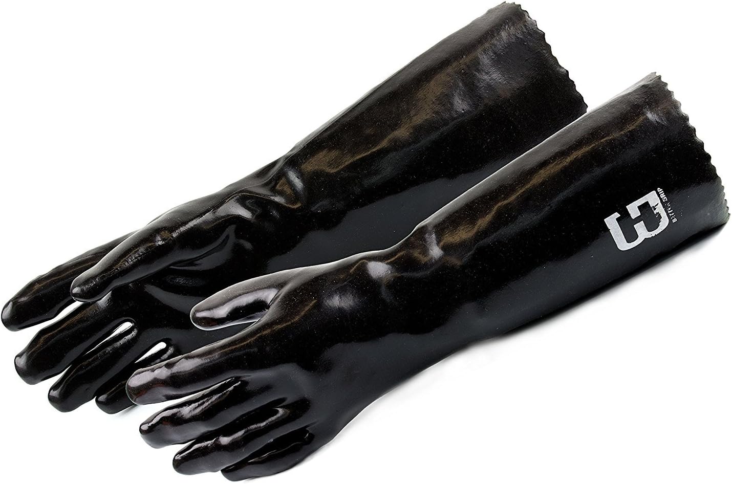 BG18PVC 18" Chemical Resistant Gloves, Large, Black (3 Pair)
