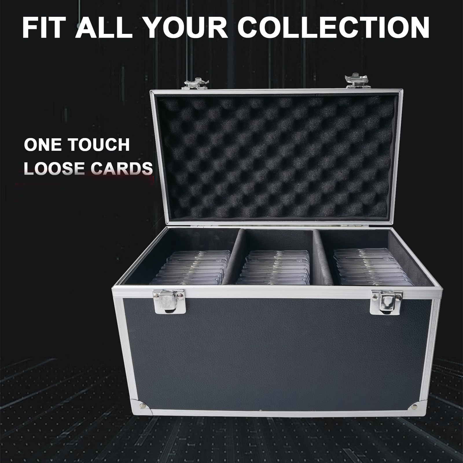 MIXPOET Valigetta Carte Gradate Custodia, Scatola Portaoggetti Per Cartes Compatibile Con Portacarte MTG PSA CSG SGC, Trading Card Holder Box Per Carte Sportive, Top Loader E One Touch - Foto 12