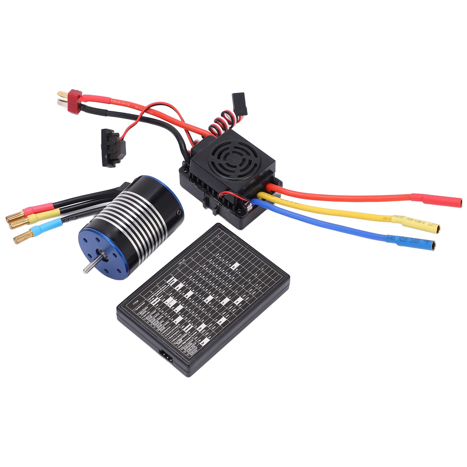 Juego de motor 3650 3500KV Kit de control de velocidad de alto rendimiento sin escobillas para coche RC Plata Negro