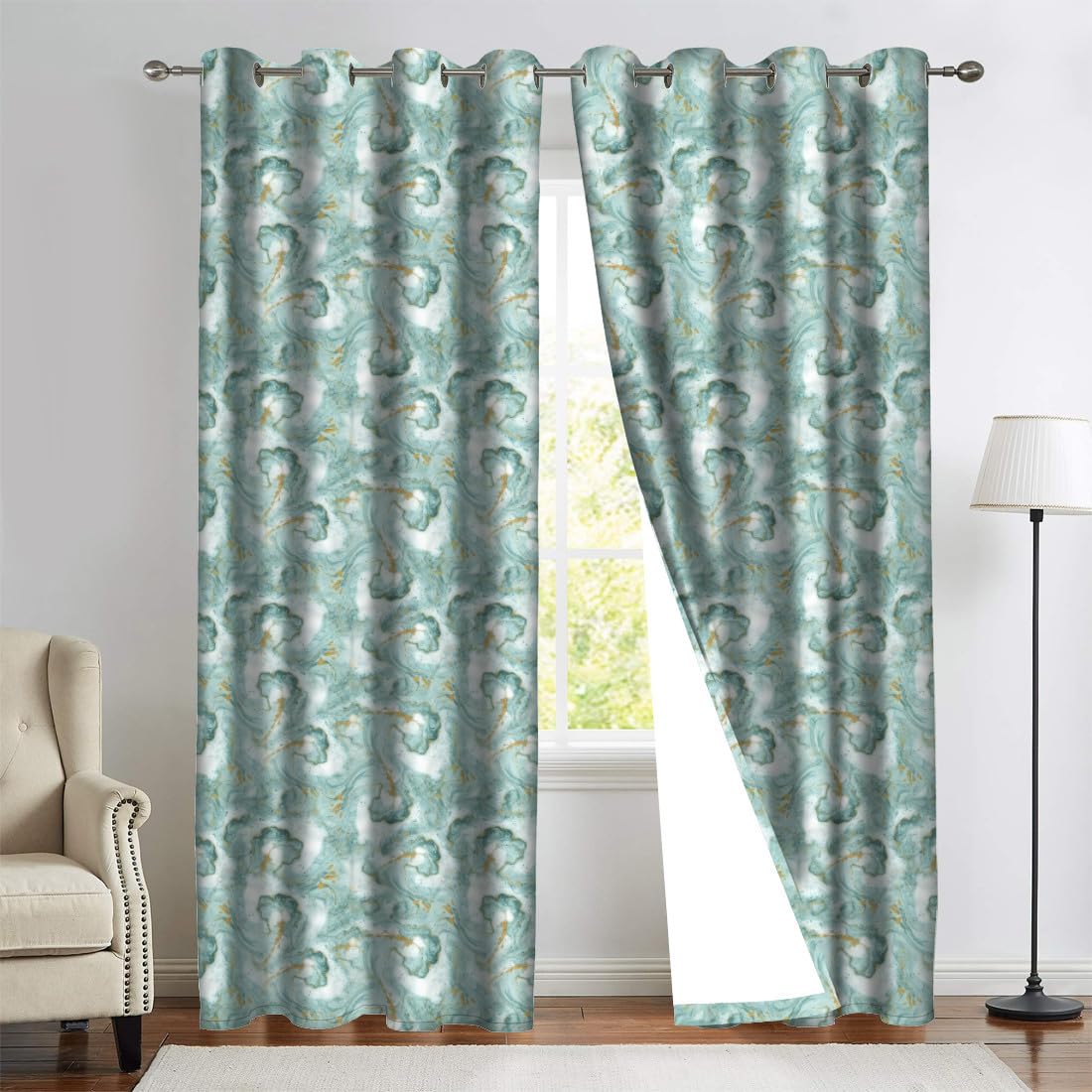 Marble Print Curtains - Elegant Home Décor -10