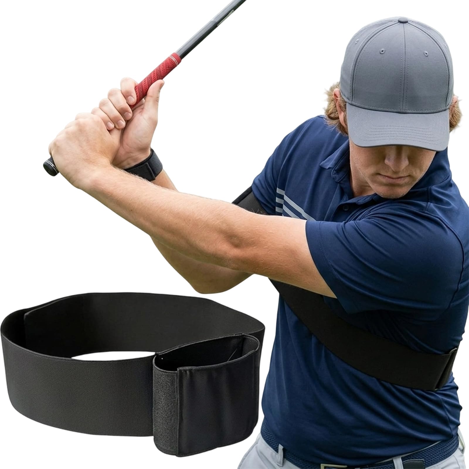 NHCDFA 1 PCS Swing Sync Golf Trainer, Golf Training Aids, Adjustable Fit, Easy to Use, Ideal for Golf Enthusiasts, Amateur Golfers, Golf Learners, Practice at Home, Driving Range and Golf Course