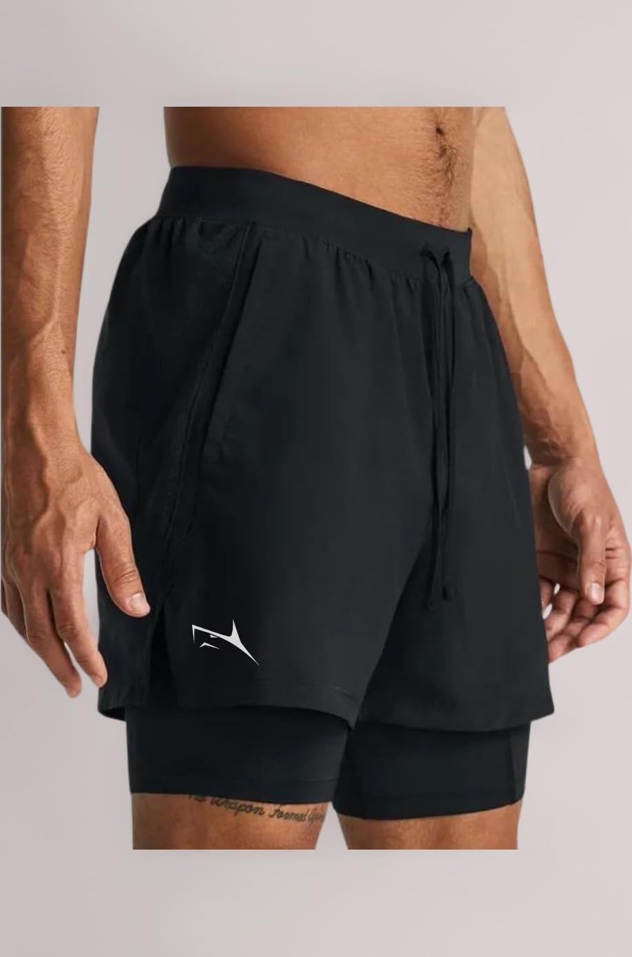 2 in 1 Active Dual Shorts with Inner Tights Layer | Men's Double Layer Short for Running, Gym & Sports