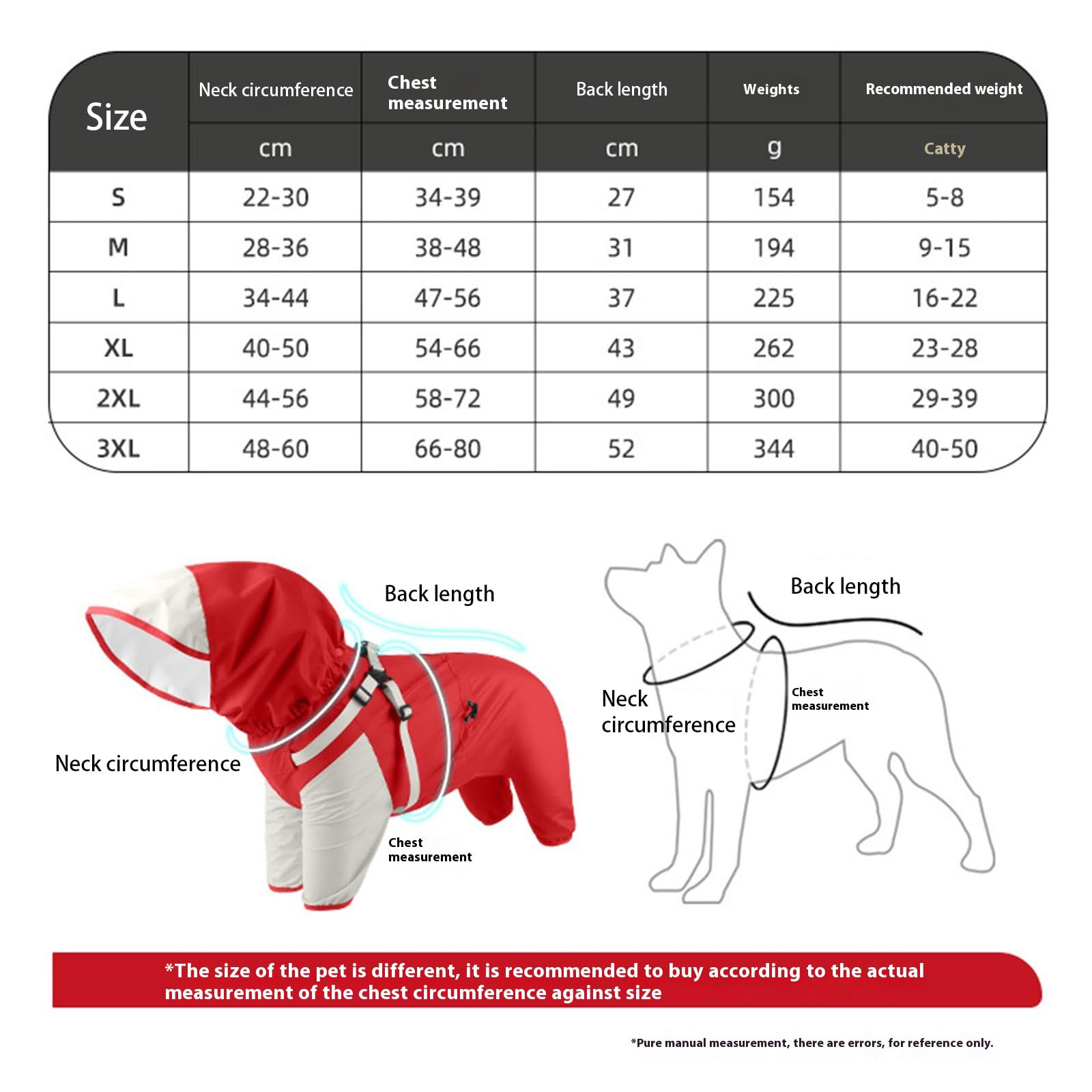 Impermeabile con cappuccio per cani con cappuccio staccabile, giacca impermeabile regolabile per cani di piccola e grande taglia attività all'aperto cappottino con cappuccio regolabile