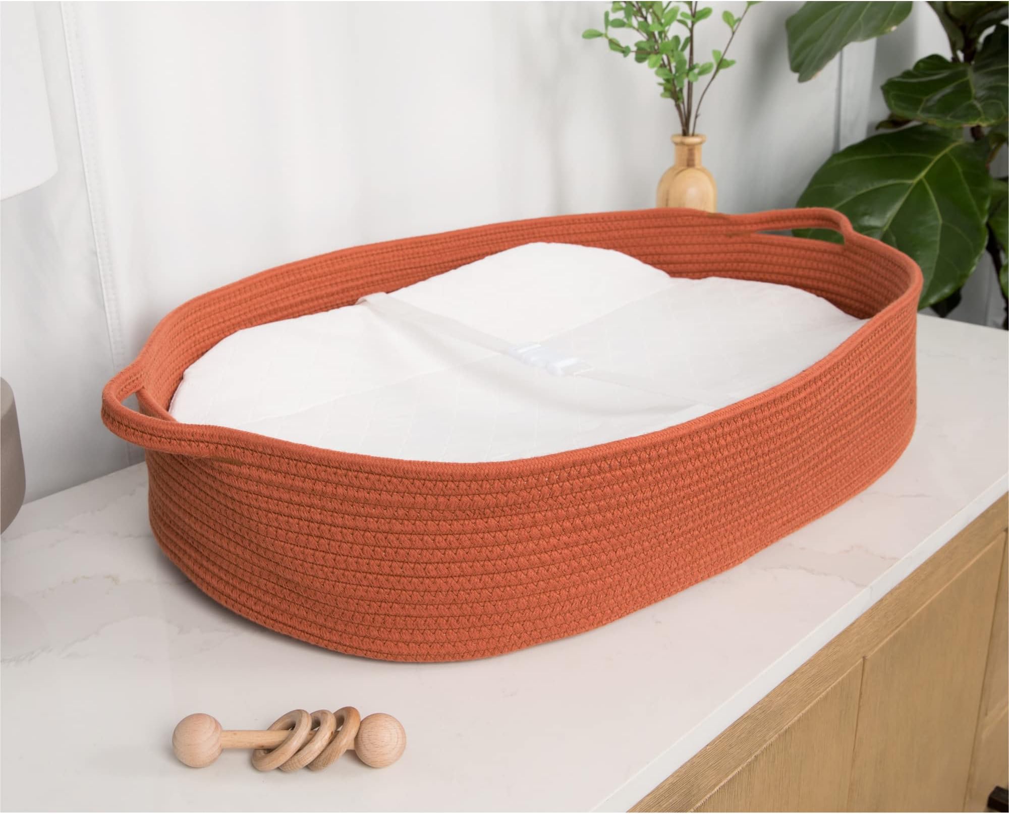 Baby Changing Basket by Woven Baby Changing Basket for Baby Made of Seagrass