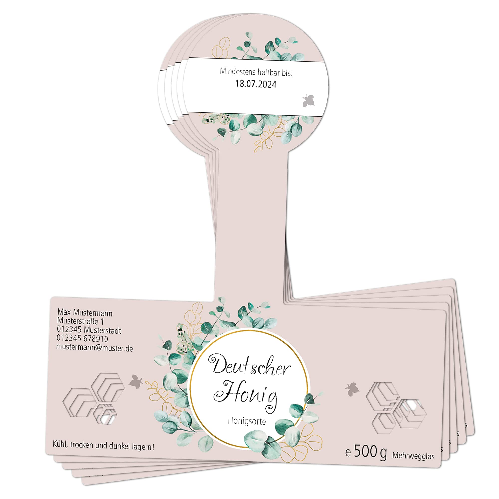 Apoidea Honig Etiketten 250g - Perfekt Für Deinen Selbstgemachten Honig