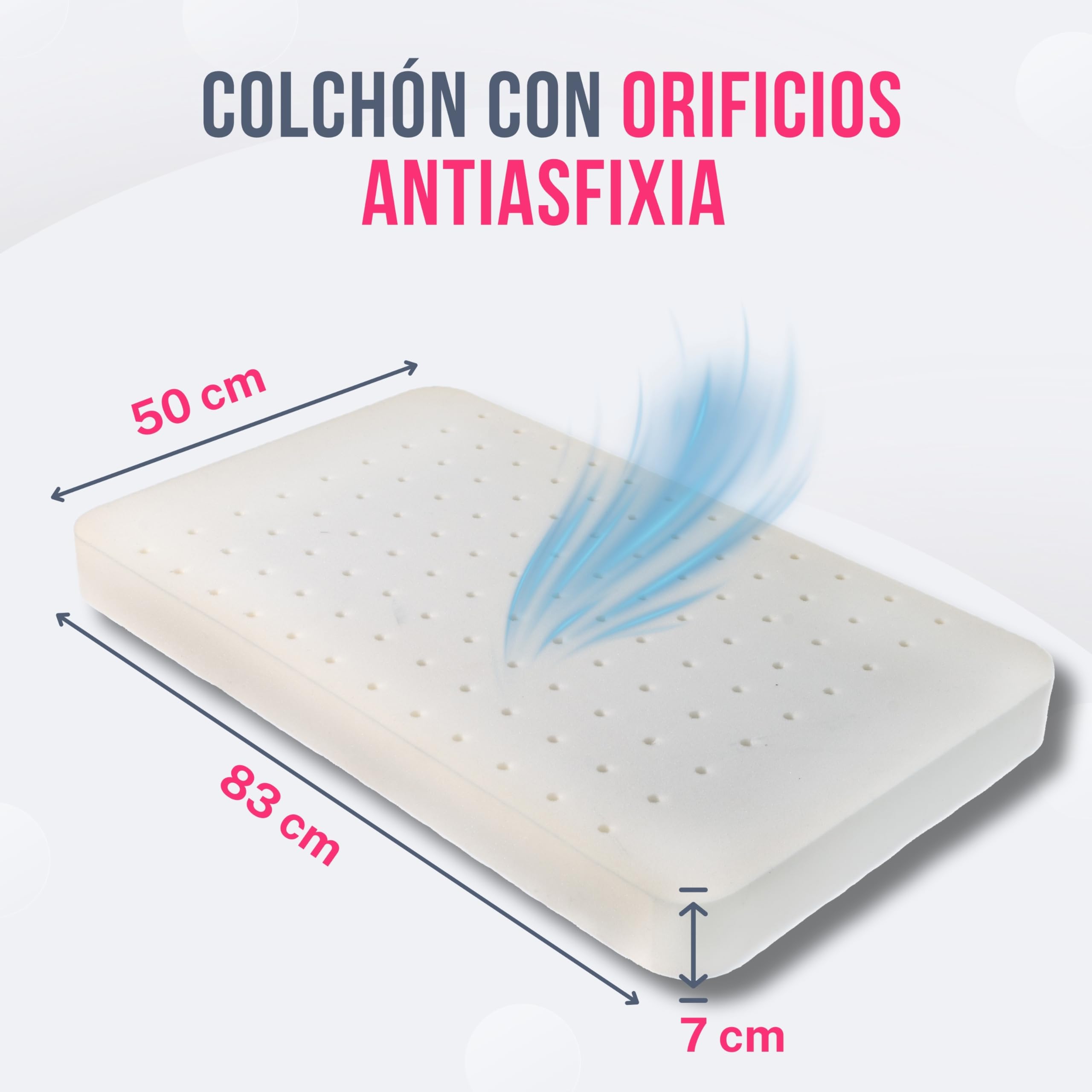 GOYSILA Colchón Minicuna Colecho 50x83 cm para Chicco Next2Me Antiasfixia Transpirable - Compatible con Kinderkraft Jane Calidoo y Bebeconfort - Fibra de Bambú Hipoalergénico Certificado Oeko-Tex