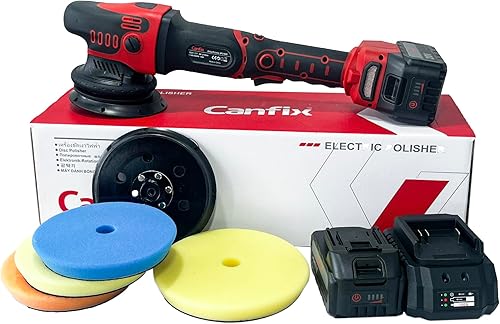 Pulidor inalámbrico de coche de 18 V con orbital de 0.591 in y almohadillas de pulido de 5 pulgadas6 pulgadas