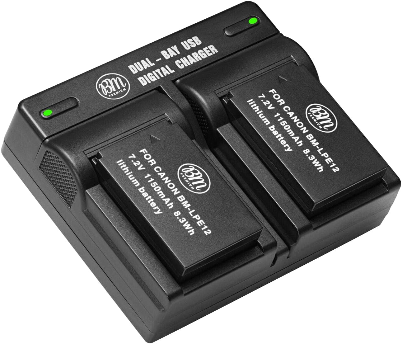BM Premium BM 2-Pack of LP-E12 Batteries and USB Dual Battery r for Canon SX70 , Rebel SL1, EOS-M, EOS M2, EOS M10, EOS M50, EOS M100 Mirrorless Digital Cameras