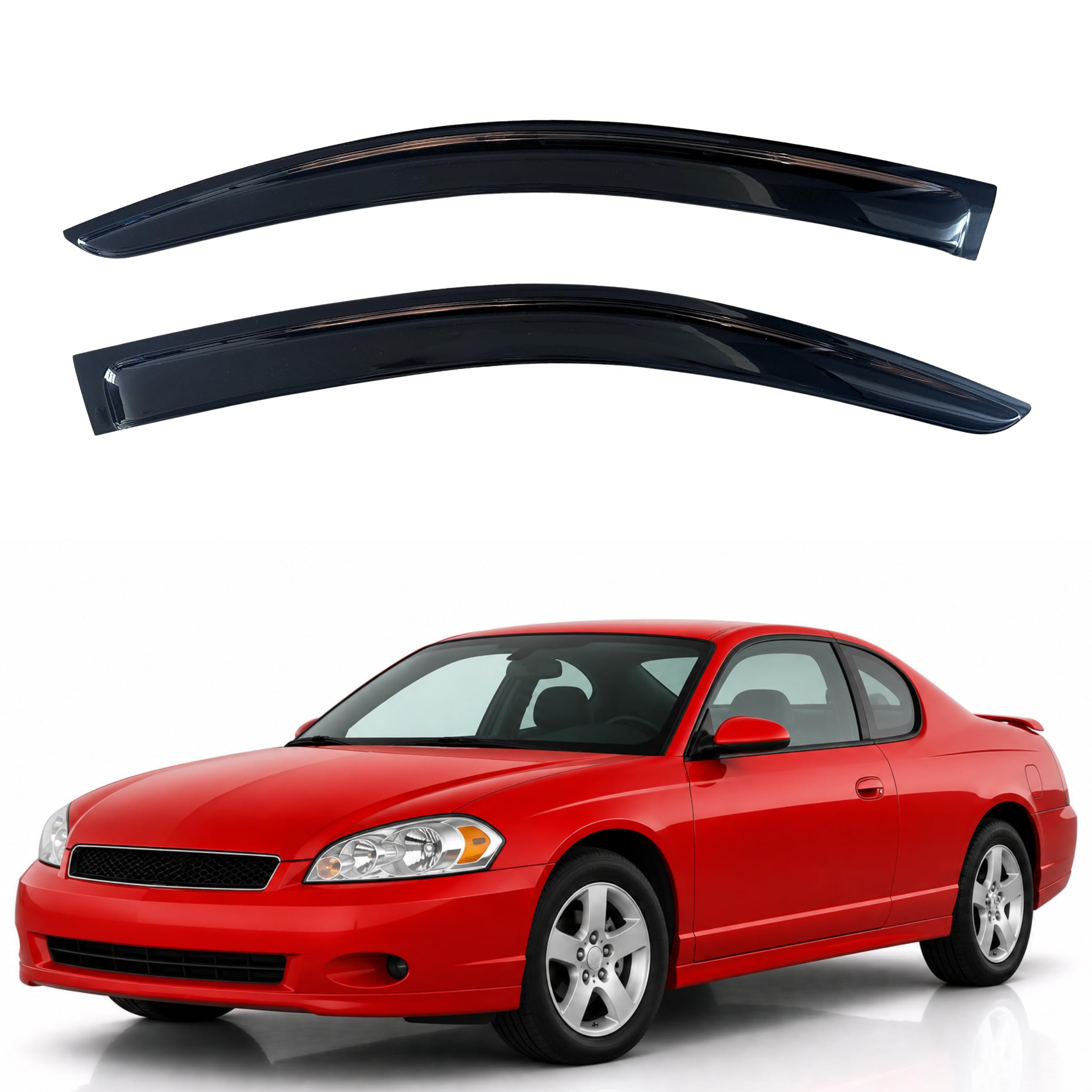 KPY Rain Guards Fit for 2000-2007 Chevrolet Monte Carlo, Out-Channel Window Visors Vent Wind Deflectors 2PC, Car Accessories for 00-07 Monte Carlo