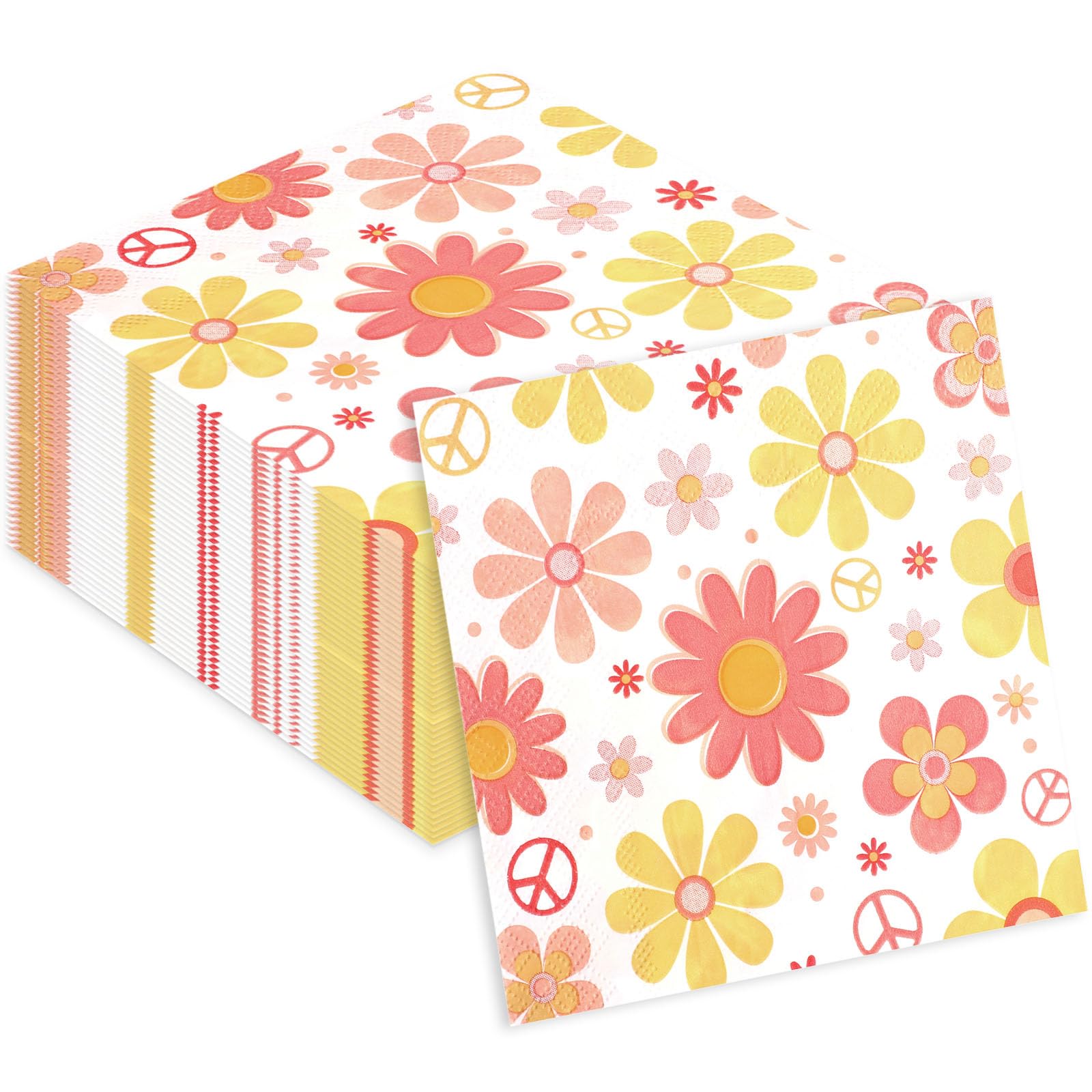 Honoson Cocktail Guest Napkins Paper Disposable Beverage Dinner Napkins Hand Towel for Holiday Birthday Party Supplies Favors Table Decoration(100