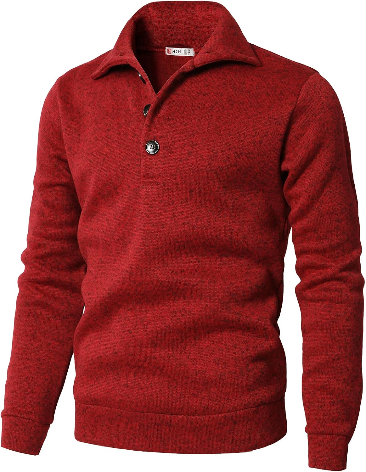 H2H Mens Casual Slim Fit Pullover Sweatshirts Knitted Shirts Napping Inside