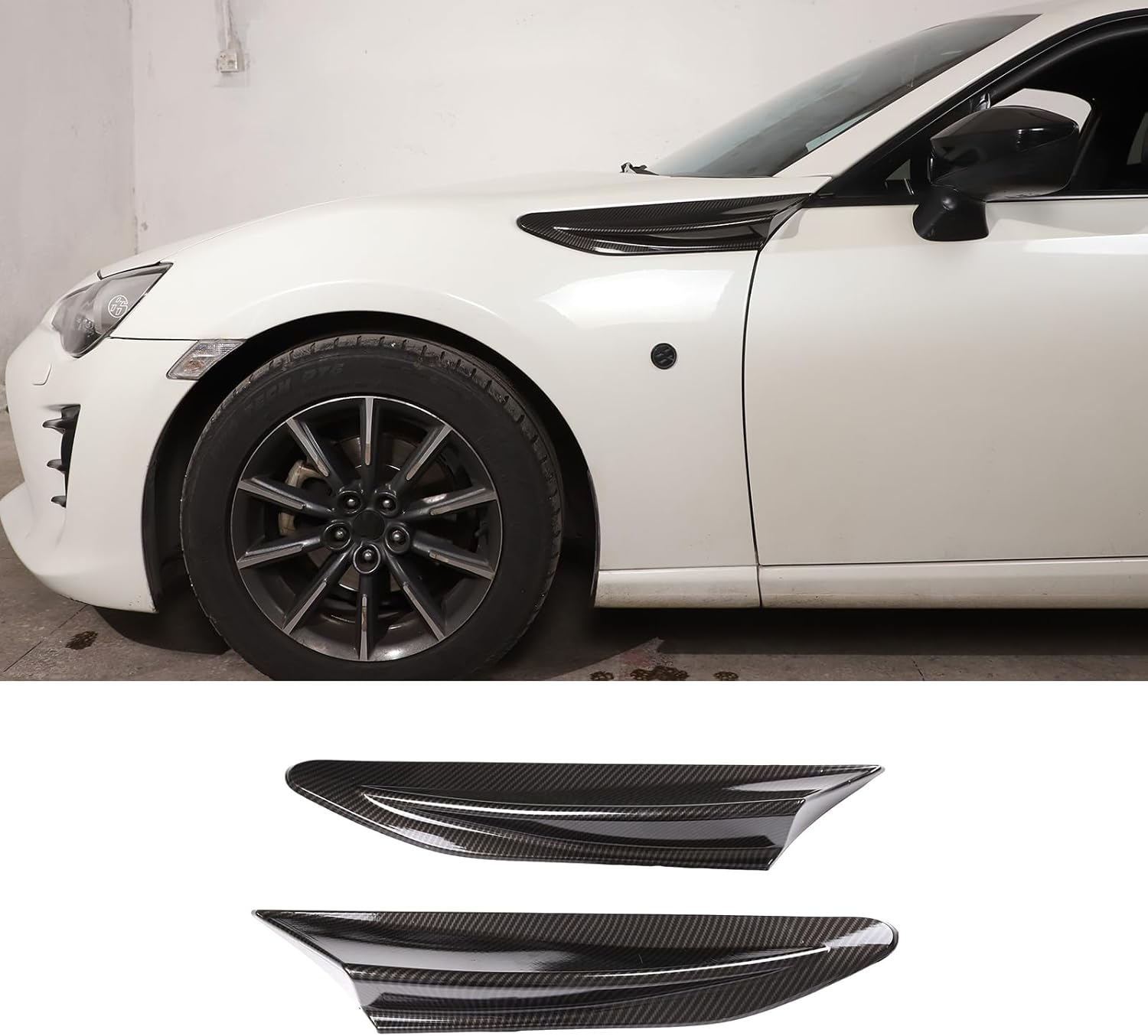 Fender Fin Vent Compatible with Subaru BRZ 2012-2020/Toyot@ 86 2016-2020 Side Fender Stickers, Aotumcer 2PCS Air Vent Flow Intake Hole Grille Spoiler for Decorative Cover (Piano Black)