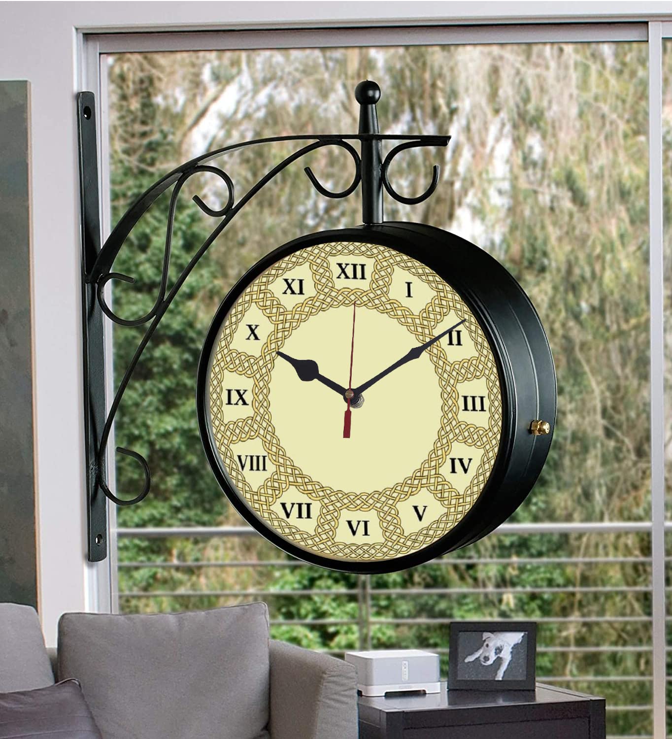 Saree House Vintage Double Side Iron Wall Clock / 1 Year Warranty (Style8, 8 x 8 Inch) (B09N9YR1R9) Amazon Price History, Amazon Price Tracker