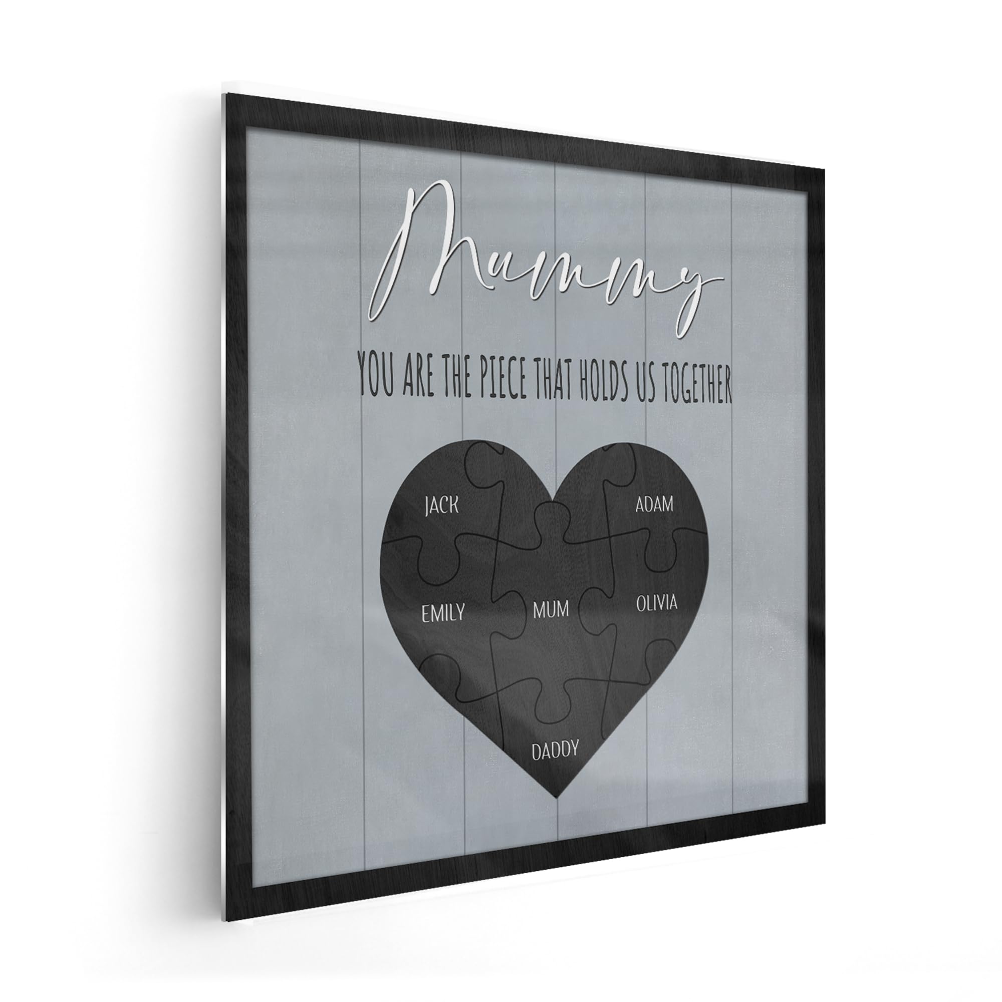 Print Maniacs Grey Personalised Gifts For Mum From Daughter Son, Mum Valentines Birthday Gifts With Customised Photo Frame And Walnut Aluminium, Mother's Day Presents For Mum, Mummy Gifts Ideas From Kids