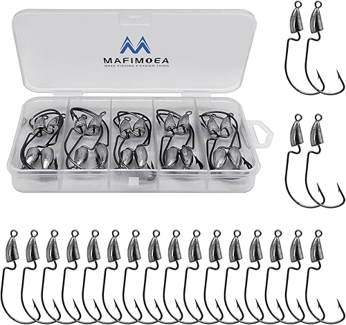 MAFIMOEA - Cabezas de plantilla de bala con peso de Texas Rig Hooks Swimbait Hooks Bass Crappie Walleye Trucha Pesca sin malas hierbas Swimbait Jig