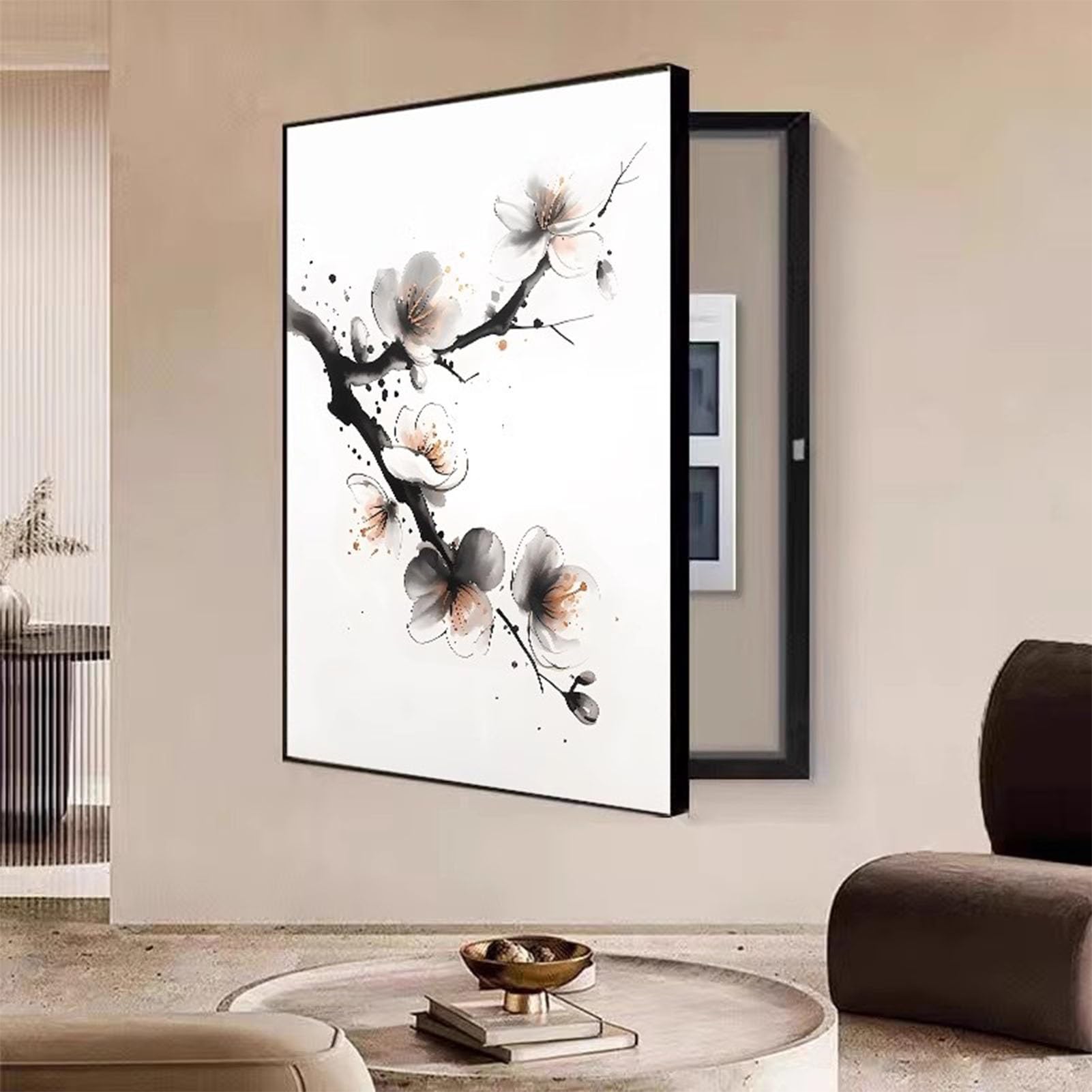 Quadro Elettrico Cancello Pittura Decorativa Verticale Scatola Contatori Arte Coperchio Protezione Pannello Contatore Decorativo Foyer(H,30x40cm)