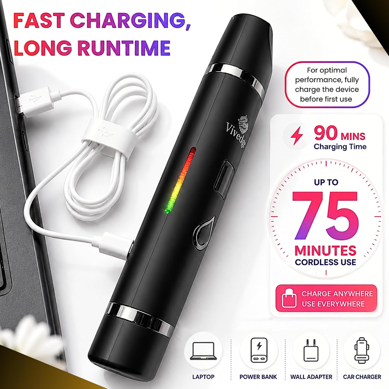 2026 2-in-1 Electric Razors for Woman - Bikini and Face Trimmer Shavor- Legs Underarm Body Hair Removal - Waterproof Rechargeable Trimmer - Woman's Personal Groomer Gift | VIVEDGE (Black)
