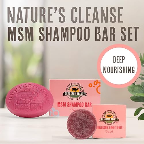 Miniatura 2 de MSM Barra de champú + barra de acondicionador de cabello hialurónico, champú y acondicionador de barra sólida para el crecimiento del cabello, sin