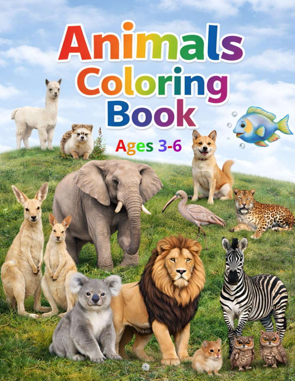 Animal Coloring Book for Kids Ages 3-6: ABC Learning & Fun