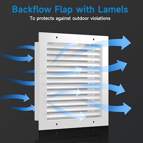 Miniatura 5 de Ventilación de cobertizo de 6.6 pulgadas de ancho x 6.6 pulgadas de alto, ventilación de puerta para puertas interiores, cubiertas de ventilación de