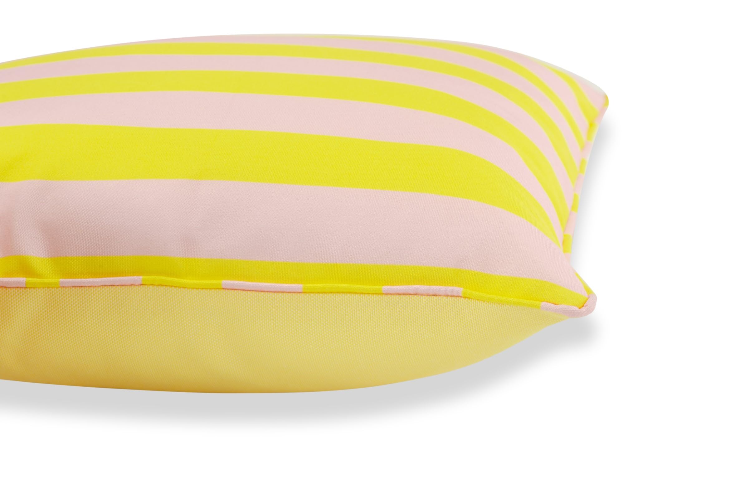 H.O.C.K. Riviera Stripe Outdoor Wendekissen – 50x50 cm Dekokissen mit Blockstreifen & Uni-Rückseite – Wetterfest, UV-Beständig & Schmutzabweisend – Handmade in Germany (Yellow Rosé)