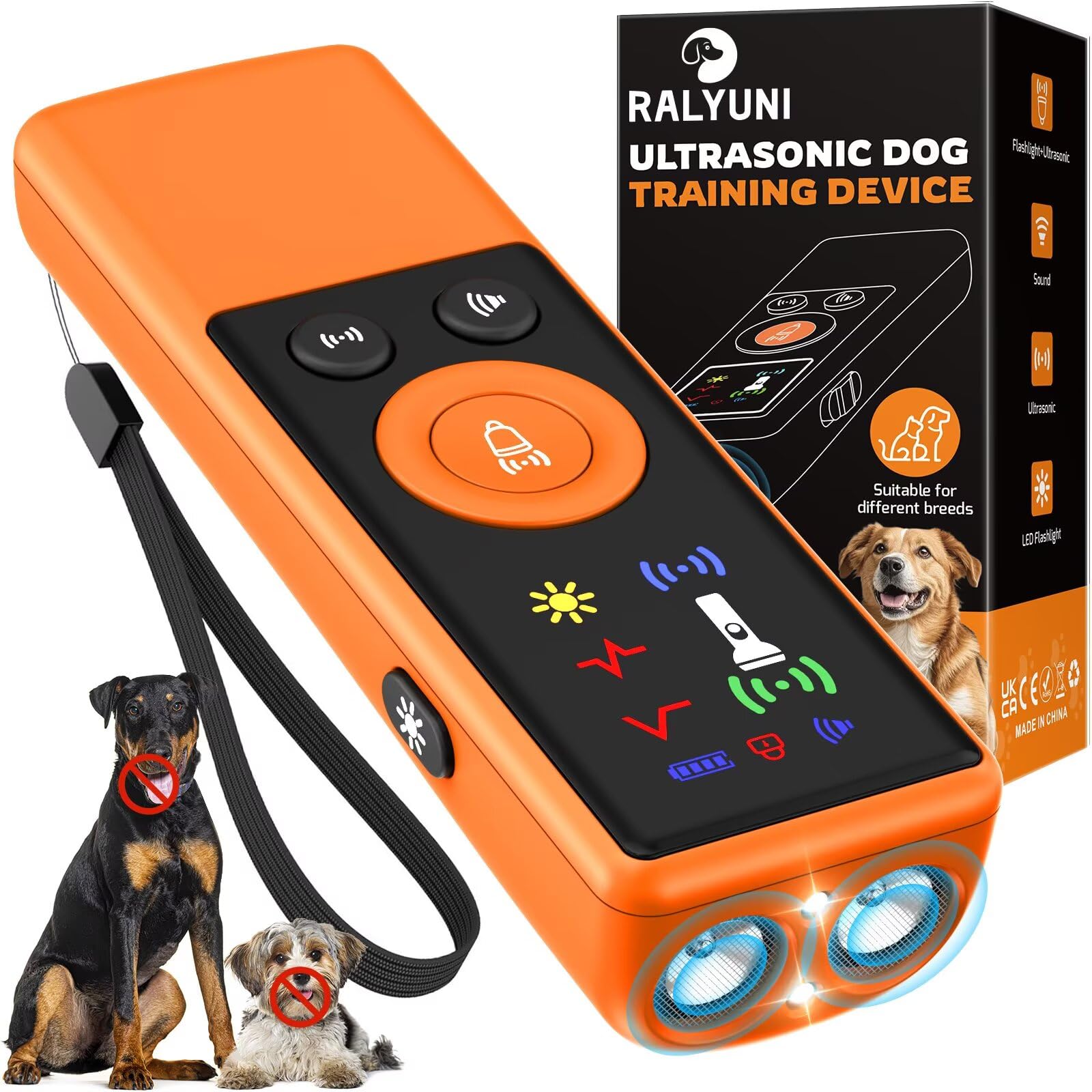 Ultrasonic Dog Bark Deterrent Device, Anti-Barking Control Device with LCD Screen & 3 Modes, Dog Training Devices to Stop Bad Behaviors, Safe Trainer Repeller Up to 35ft for Indoor Outdoor Use